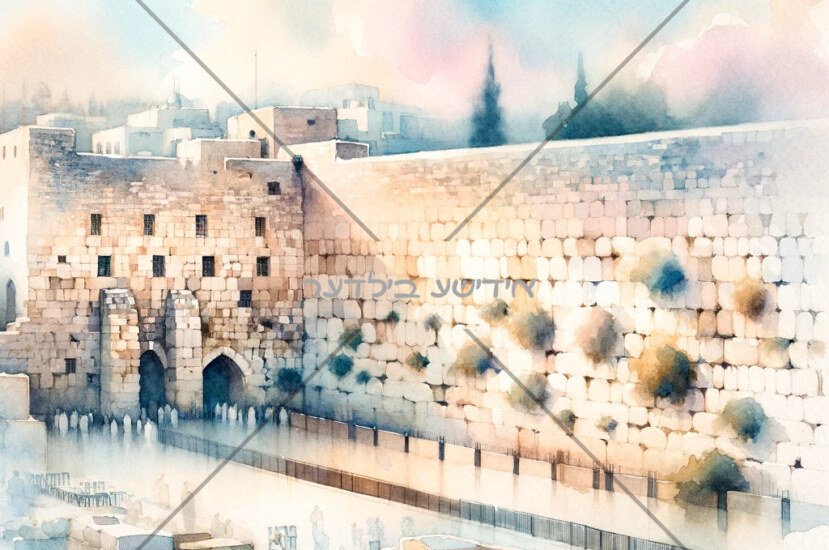 The Western Wall simulation of an oil painting